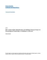The impact of the characteristics of childhood sexual abuse on psychological functioning in adulthood in women